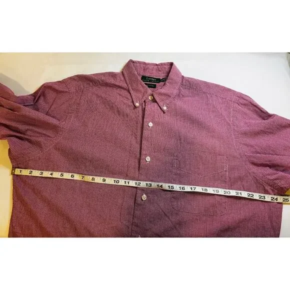 Lauren Ralph Lauren Dress Shirt Mens 16 36/37 Red White Gingham Check Cotton L/S - Picture 5 of 11